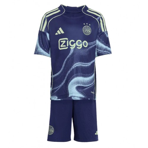 Stroje piłkarskie Ajax Koszulka Wyjazdowej dla dzieci 2025-26 Krótki Rękaw (+ szorty)